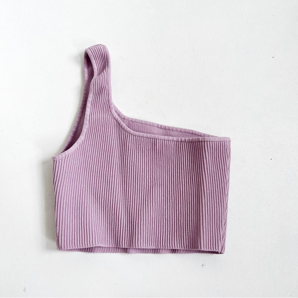 Sculpt Knit One-shoulder Cropped Tank